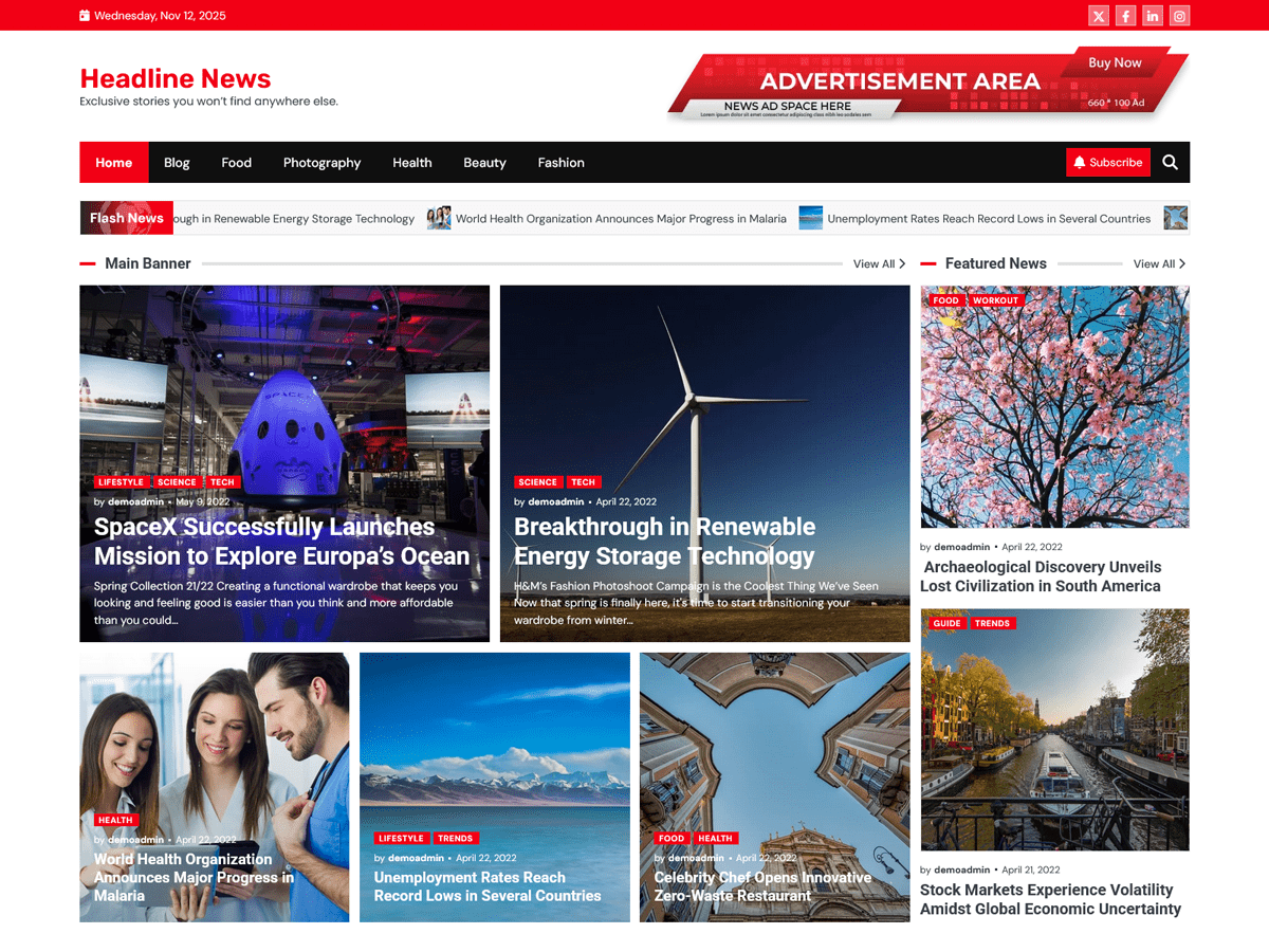Headline News - Tema WordPress Headline News