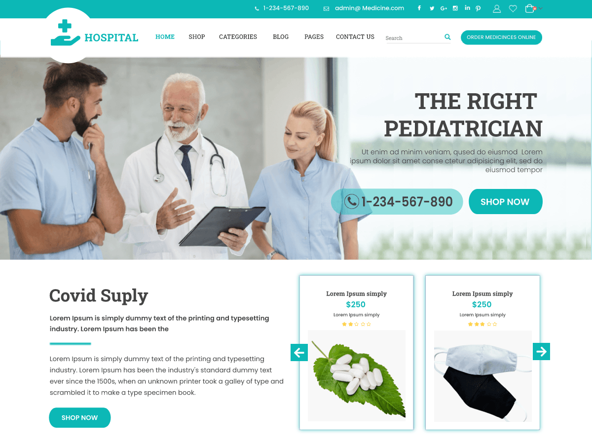 Health Care Hospital - Tema WordPress Health Care Hospital