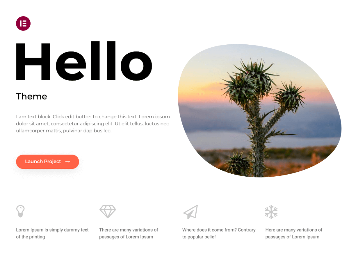 Hello Elementor - Tema WordPress Hello Elementor