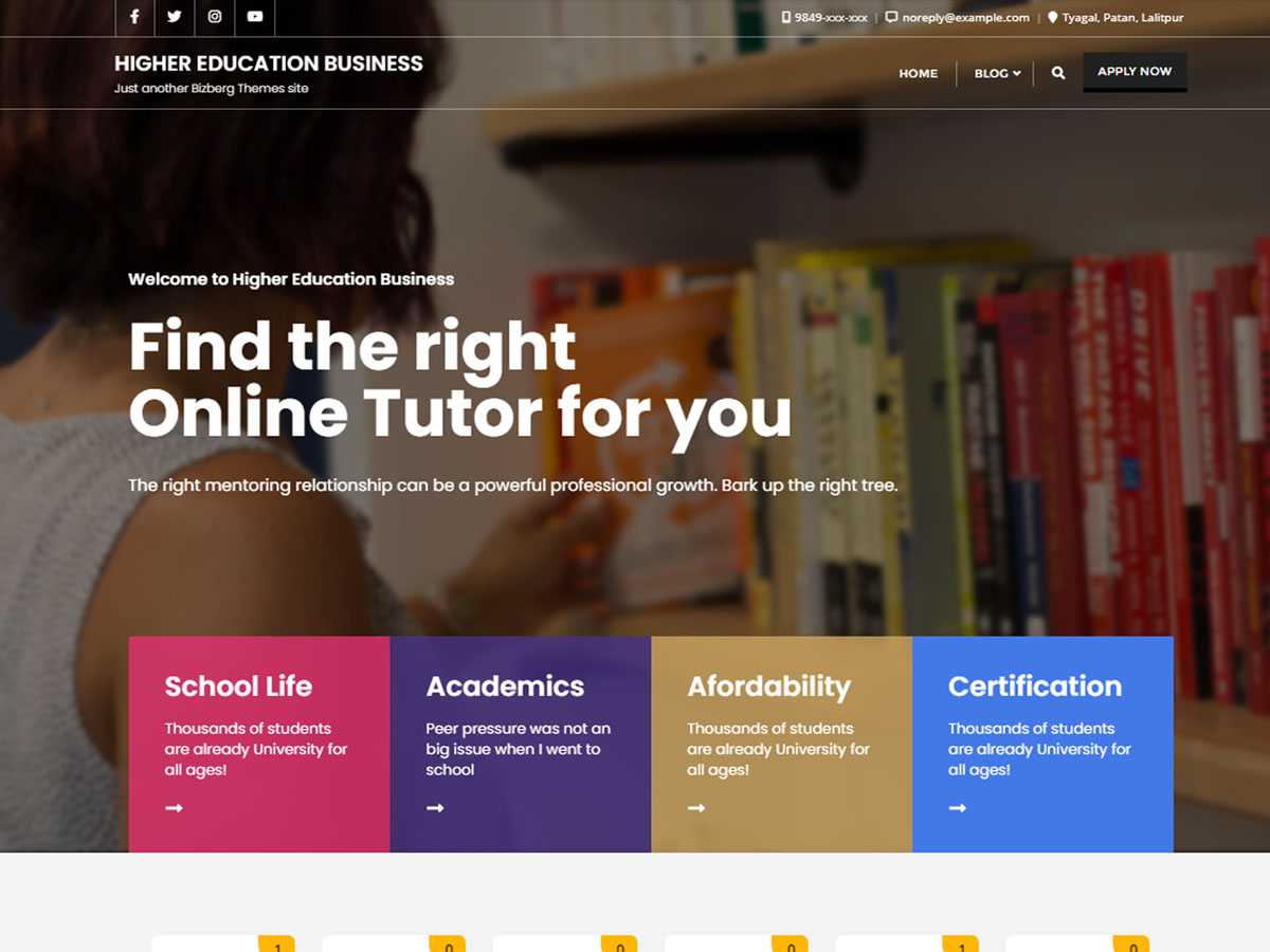 Higher Education Business - Tema WordPress Higher Education Business