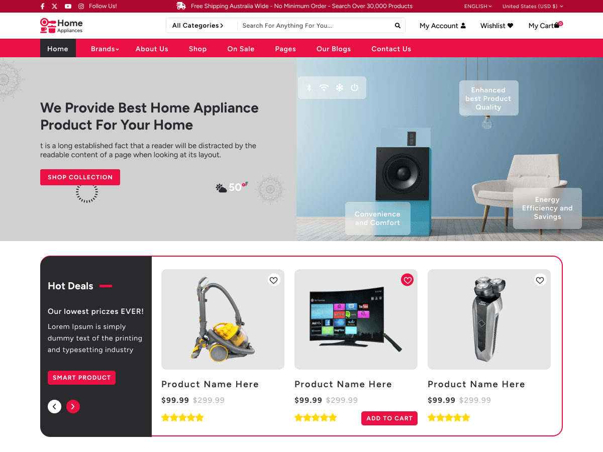 Home Appliances Store - Tema WordPress Home Appliances Store