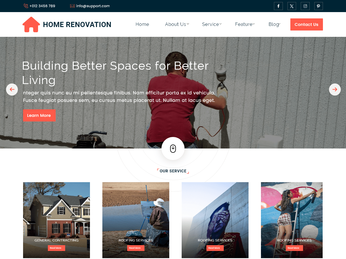 Home Renovation Work - Tema WordPress Home Renovation Work