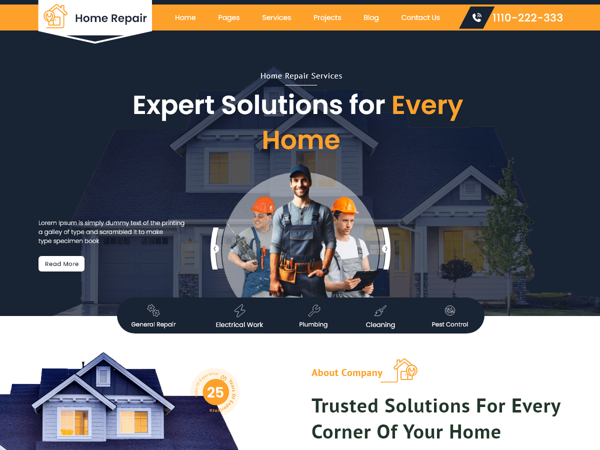 Home Repair Solutions - Tema WordPress Home Repair Solutions