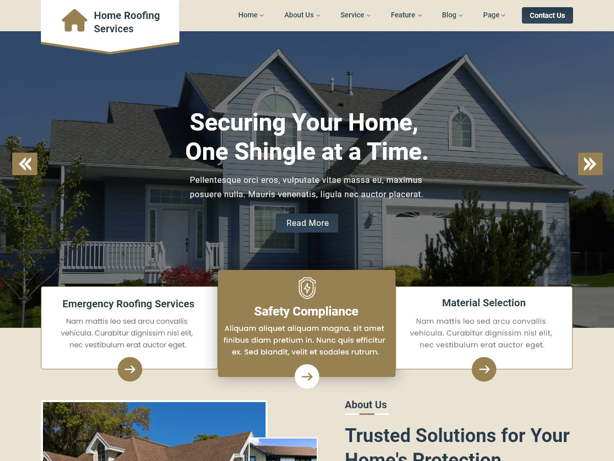 Home Roofing Services - Tema WordPress Home Roofing Services