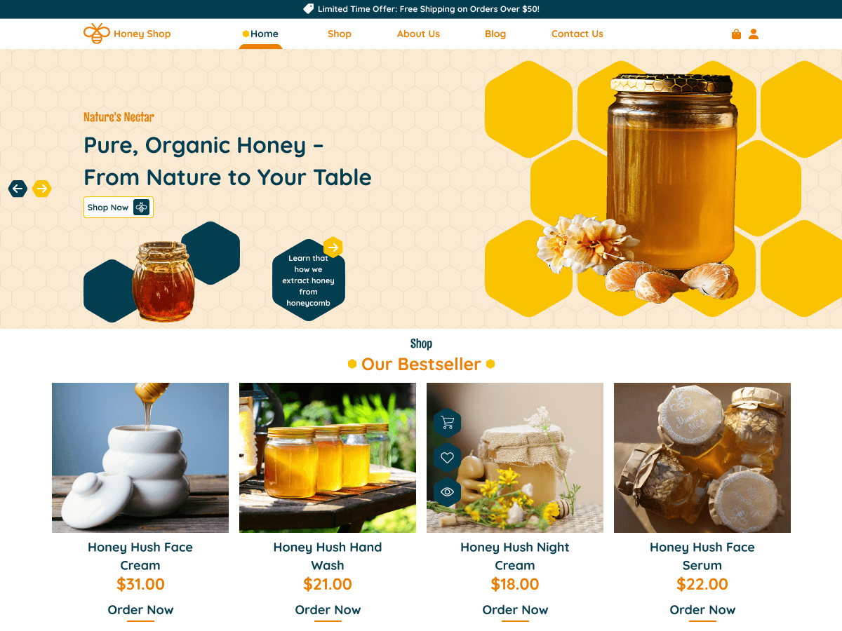 Honey Shop - Tema WordPress Honey Shop