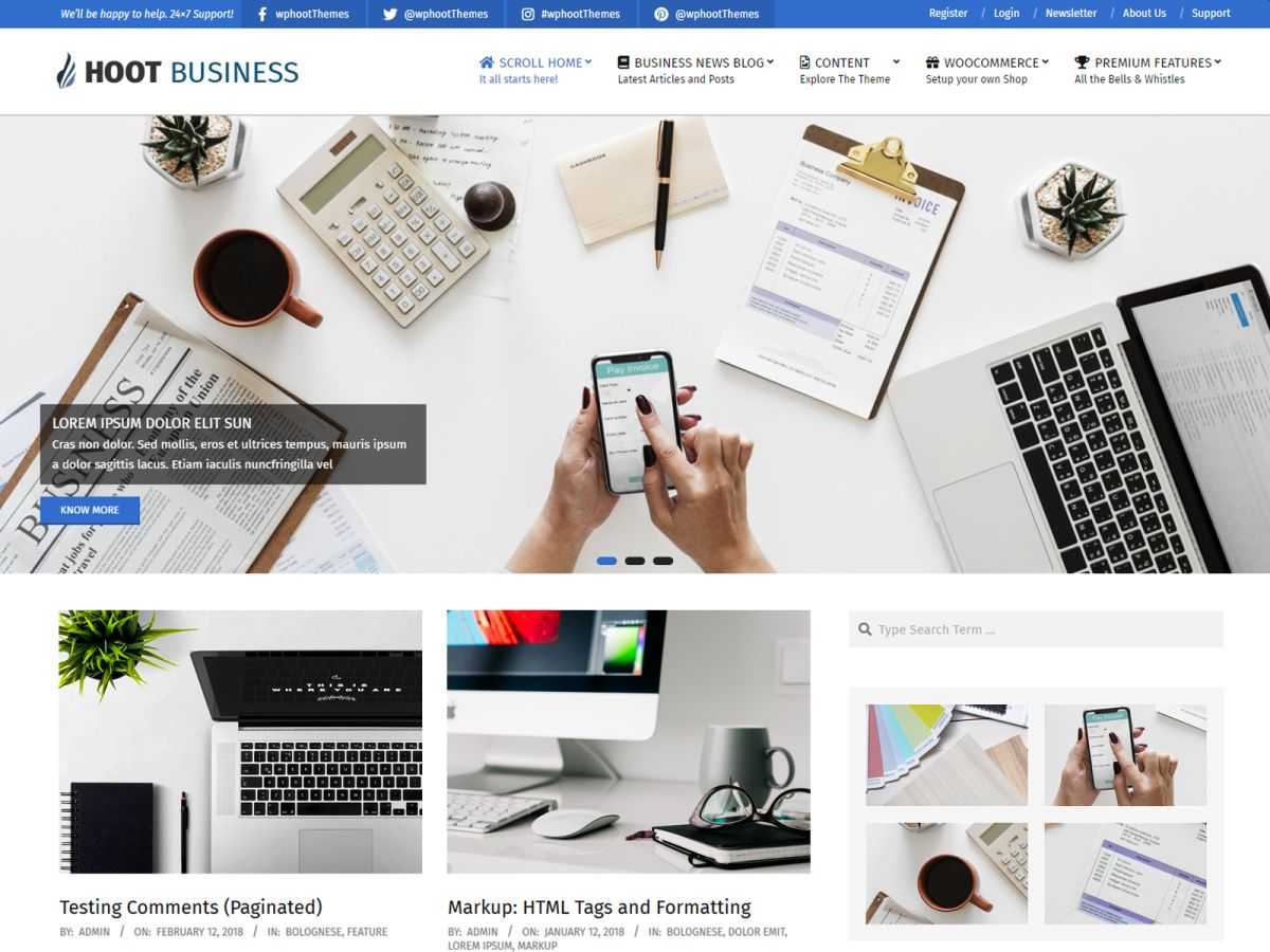 Hoot Business - Tema WordPress Hoot Business