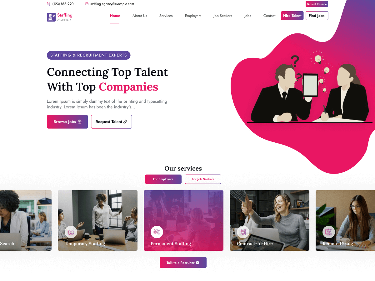 HR Staffing Agency - Tema WordPress HR Staffing Agency
