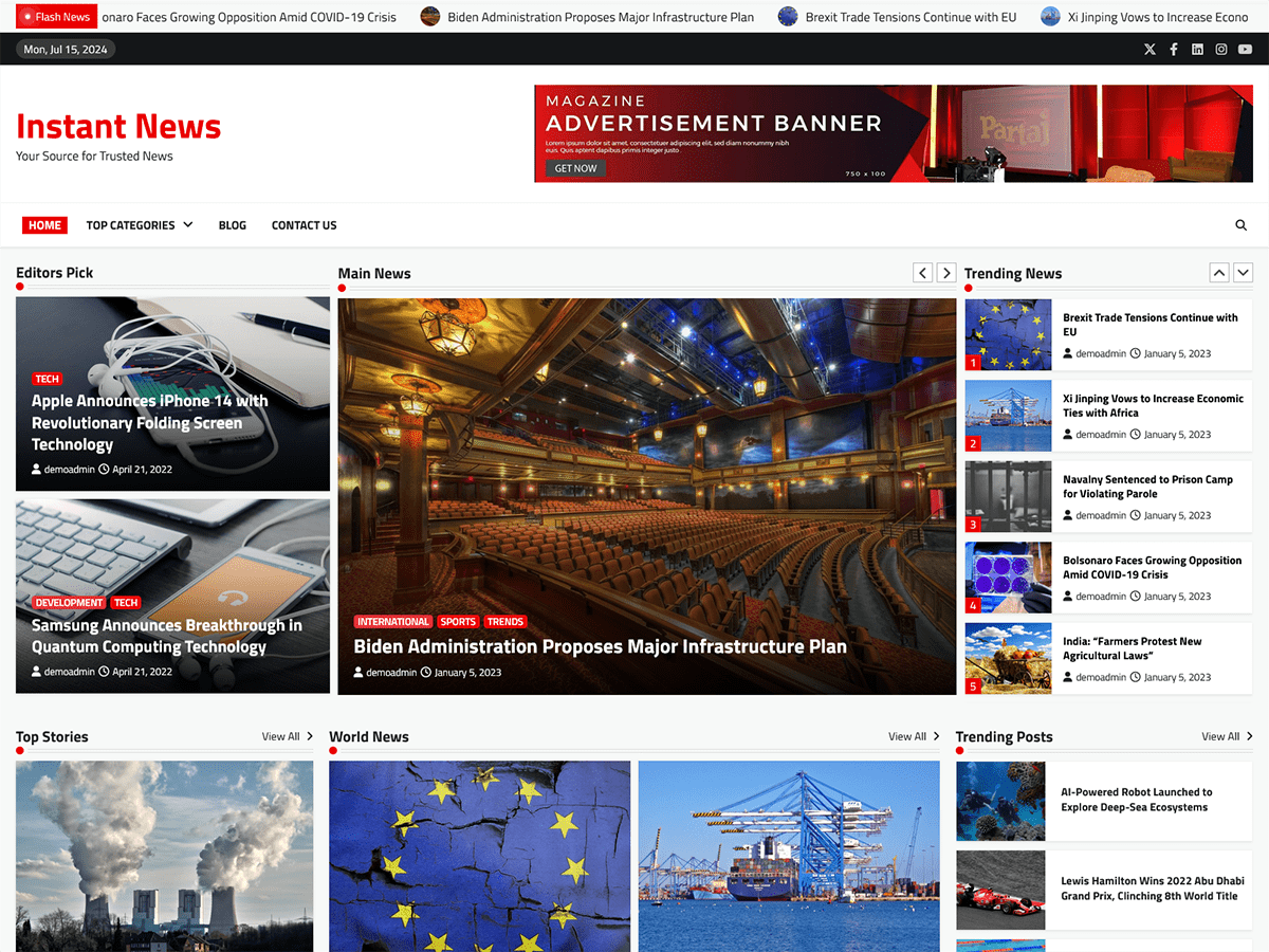 Instant News - Tema WordPress Instant News