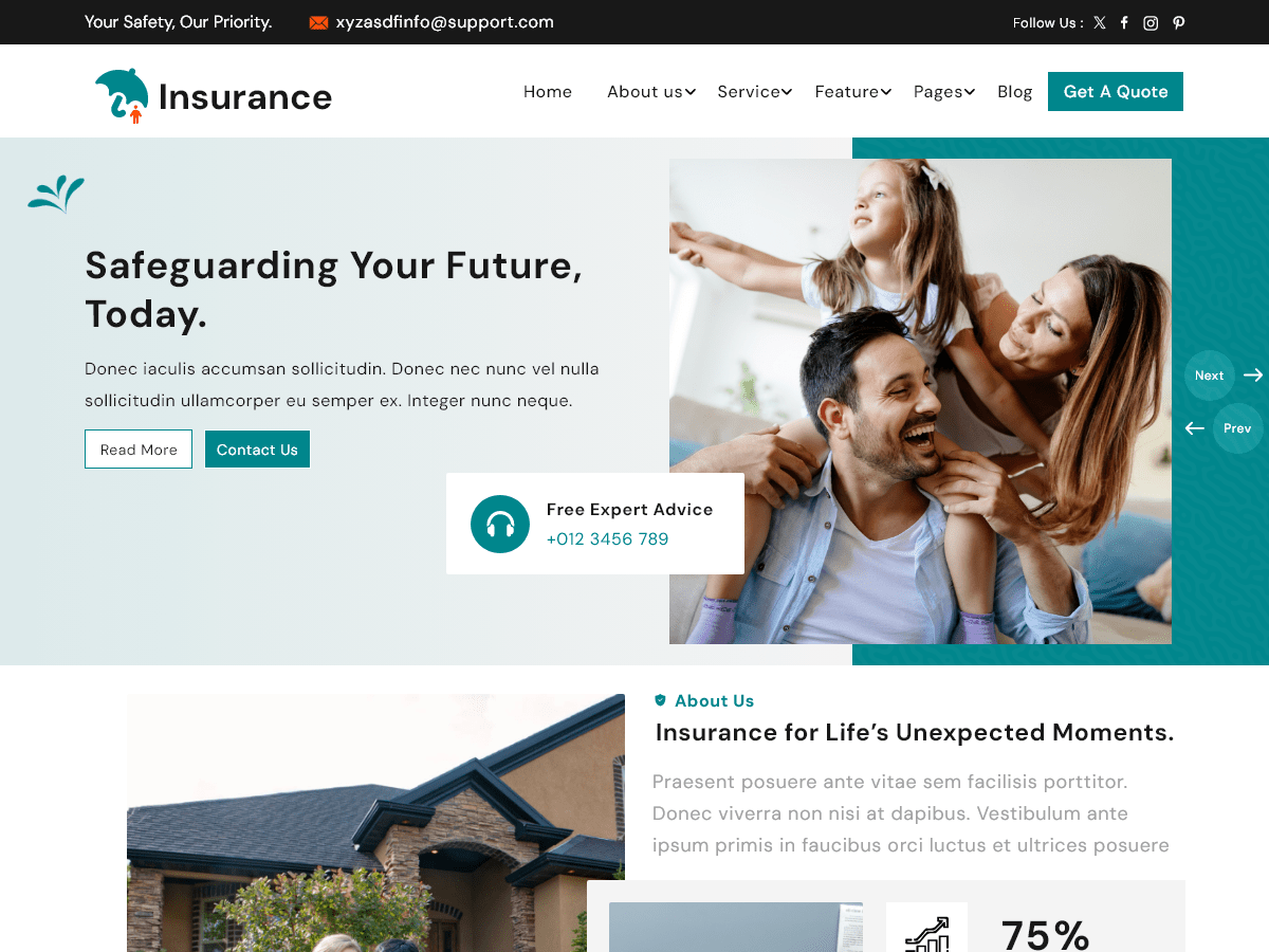 Insurance Company - Tema WordPress Insurance Company