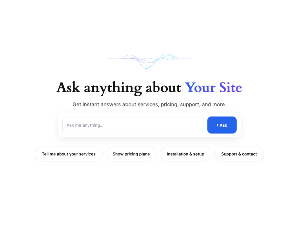 Iris – AI Homepage, Chatbot Site Assistant