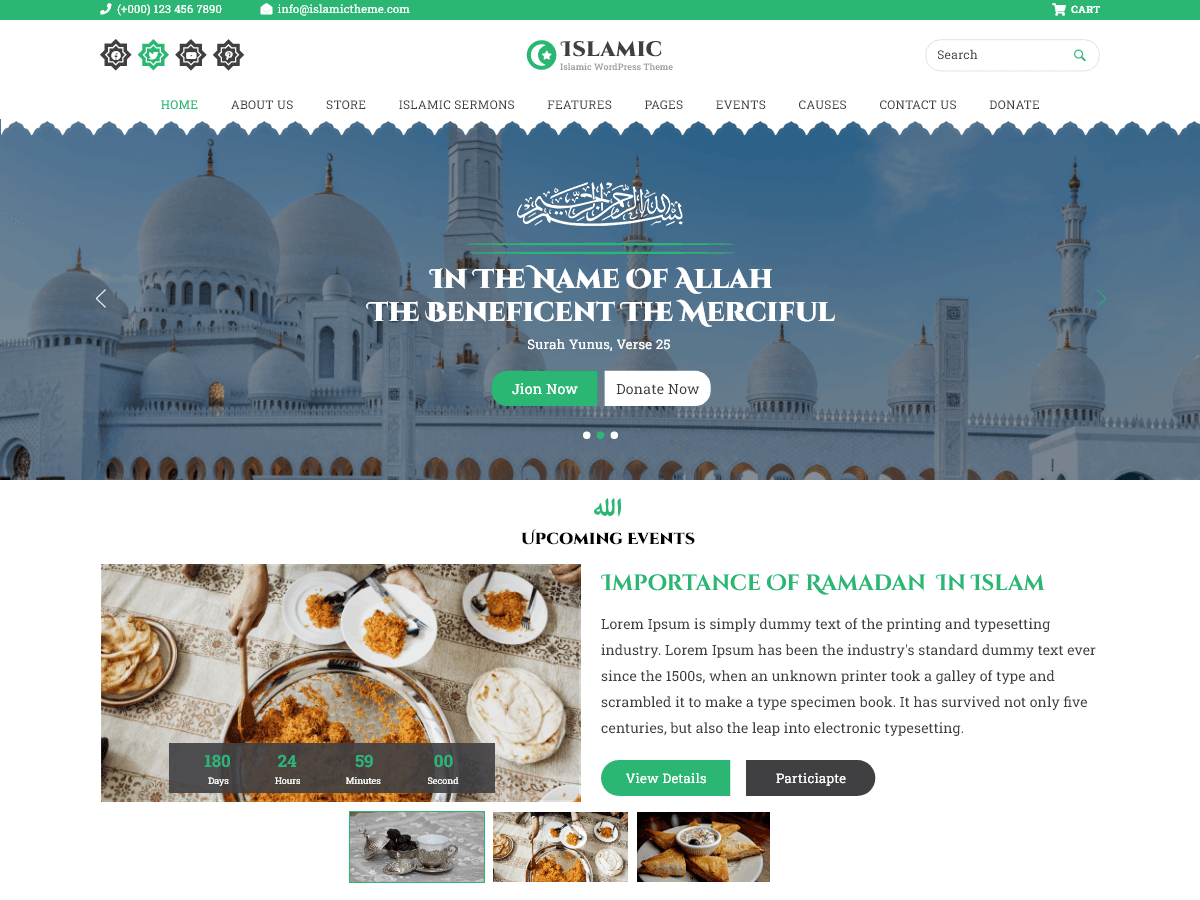 Islamic Center Mosque - Tema WordPress Islamic Center Mosque