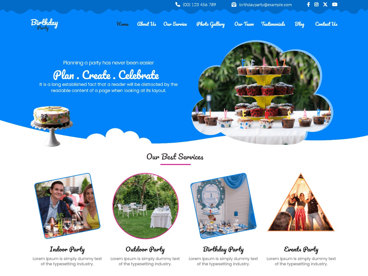 Kids Birthday Party - Tema WordPress Kids Birthday Party
