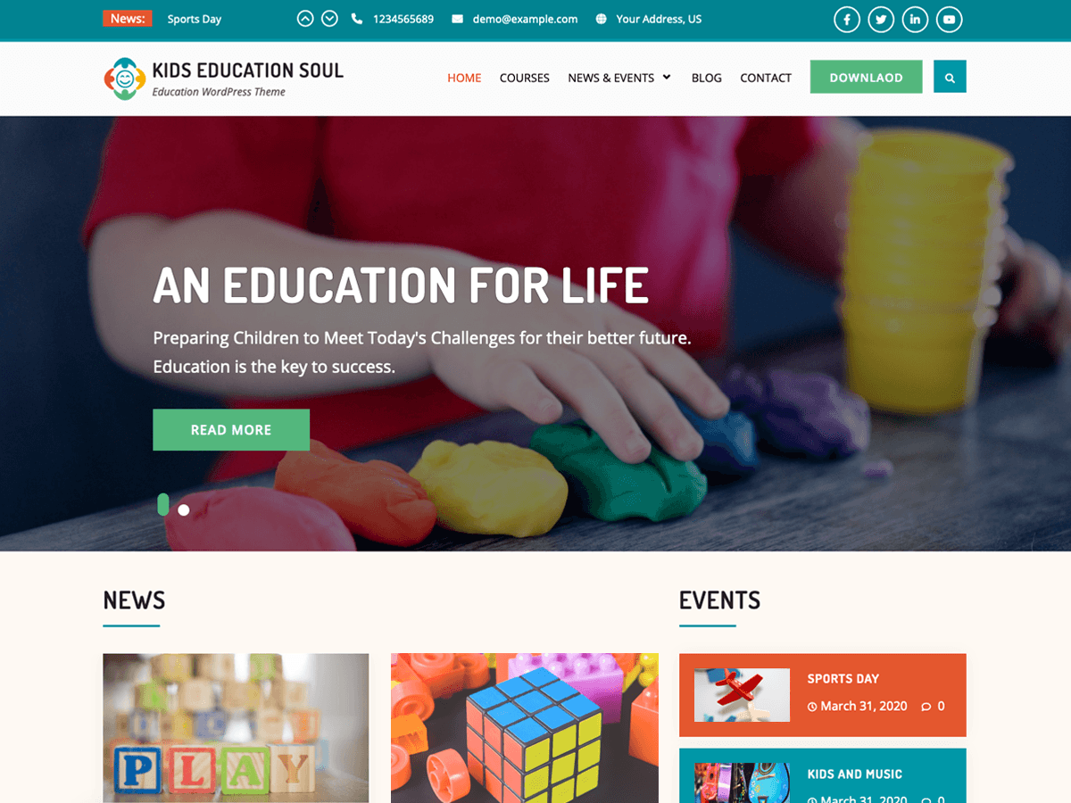Kids Education Soul - Tema WordPress Kids Education Soul