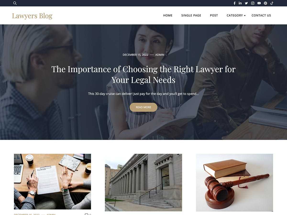 Lawyers Blog - Tema WordPress Lawyers Blog