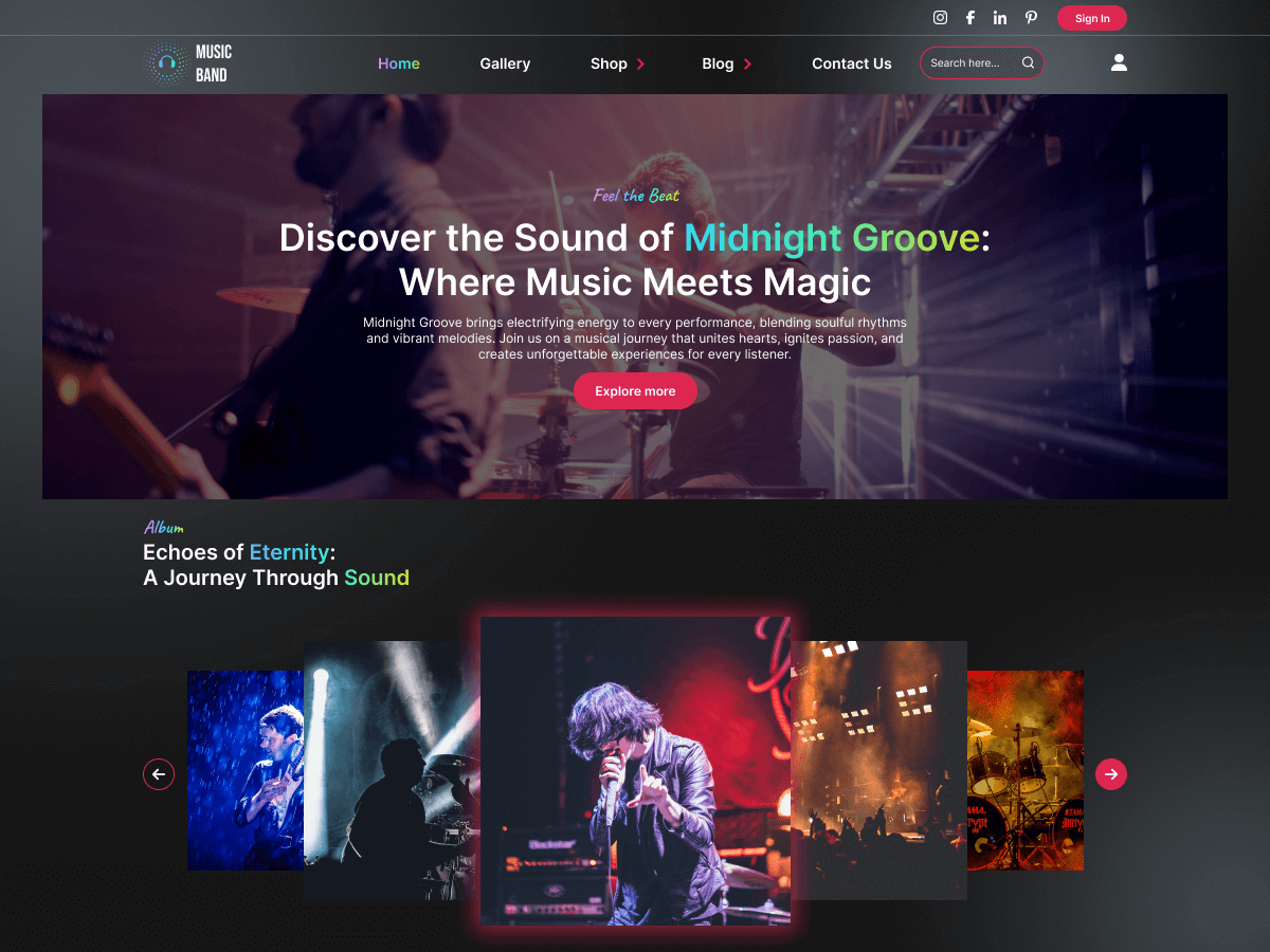 Live Music Band - Tema WordPress Live Music Band