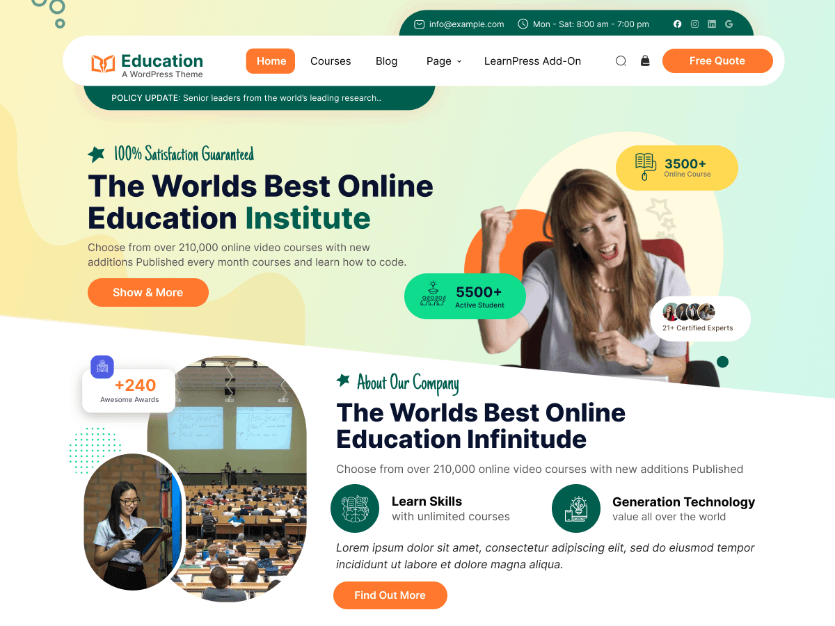 LMS Education Study - Tema WordPress LMS Education Study