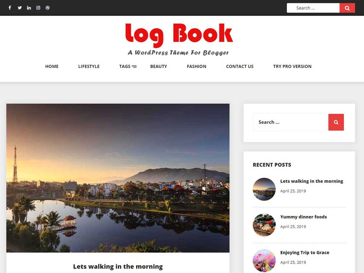 Log Book - Tema WordPress Log Book
