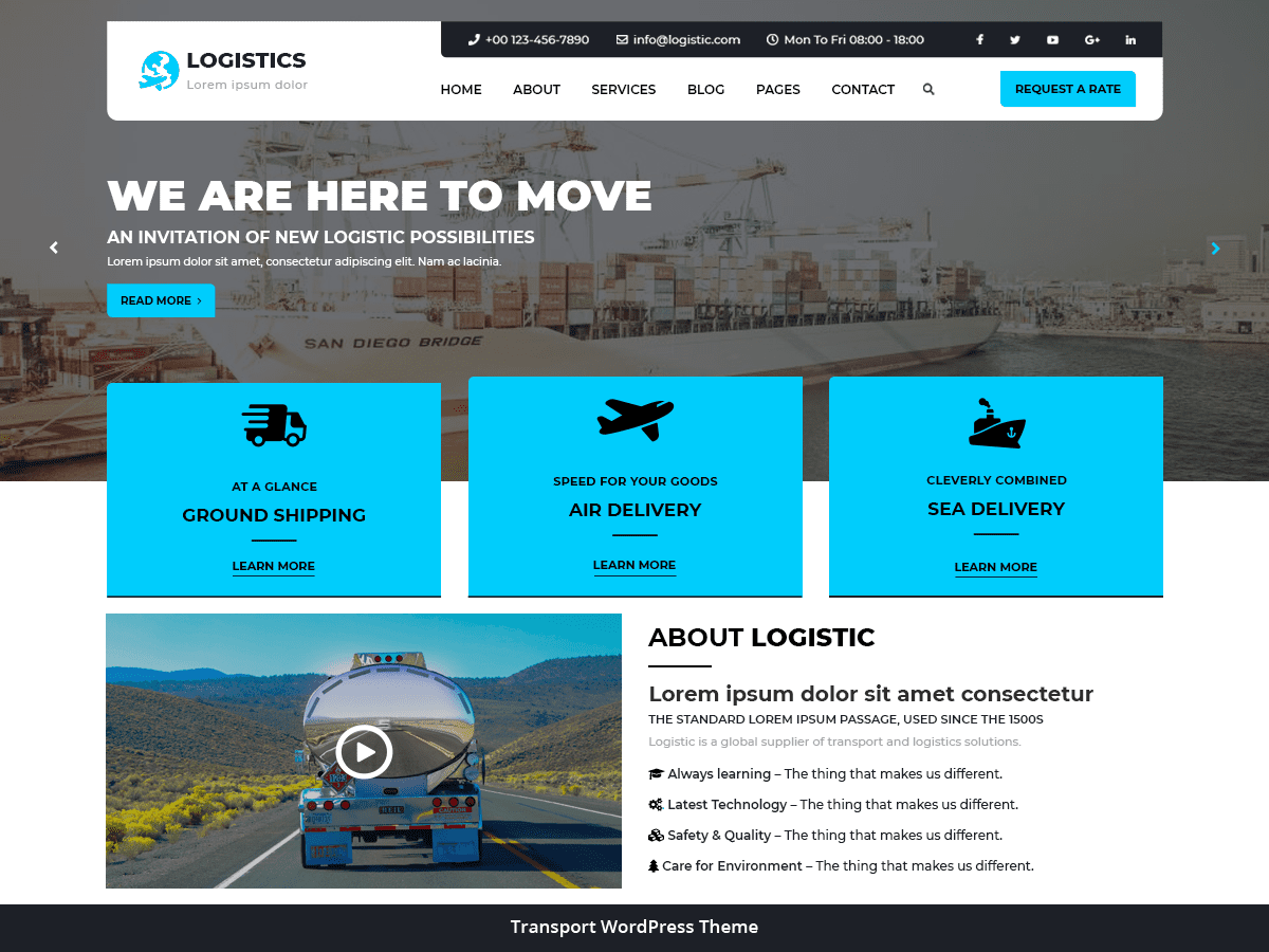 Logistic Transport - Tema WordPress Logistic Transport