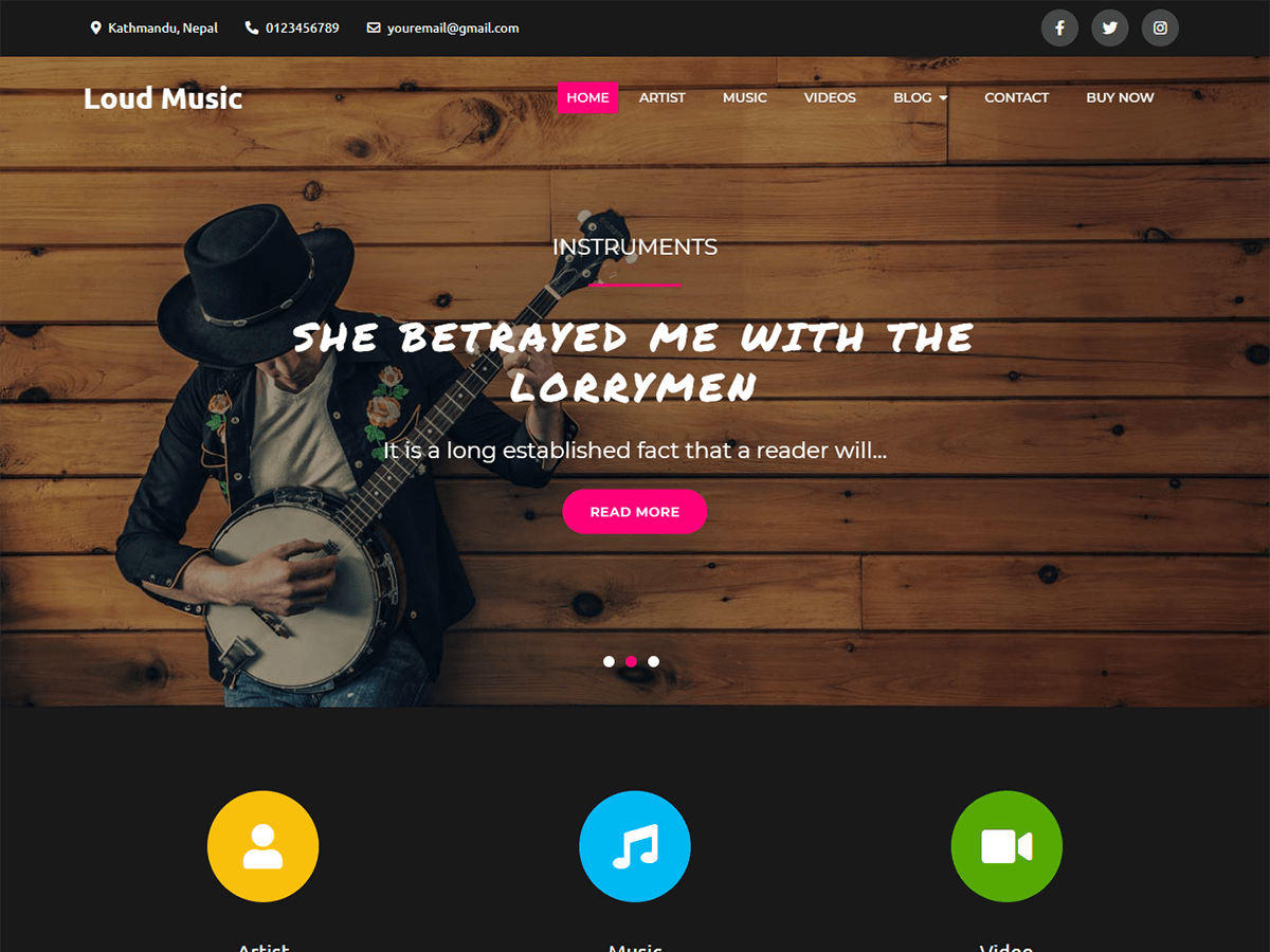 Loud Music - Tema WordPress Loud Music