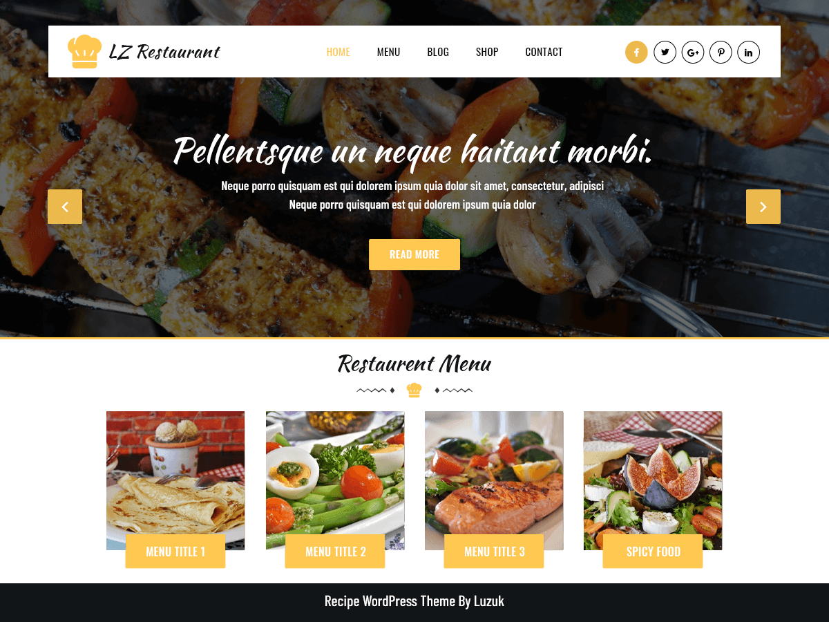 LZ Food Recipee - Tema WordPress LZ Food Recipee