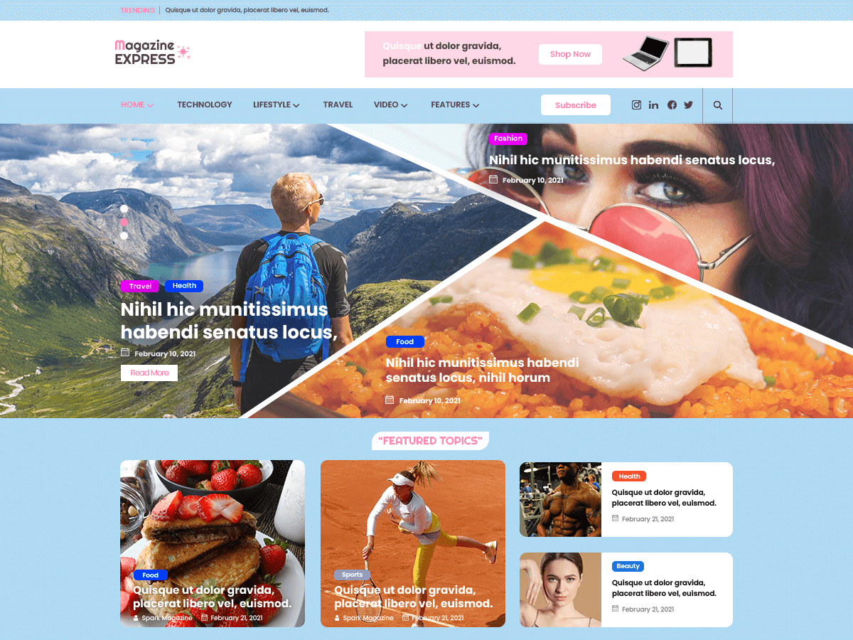 Magazine Express - Tema WordPress Magazine Express