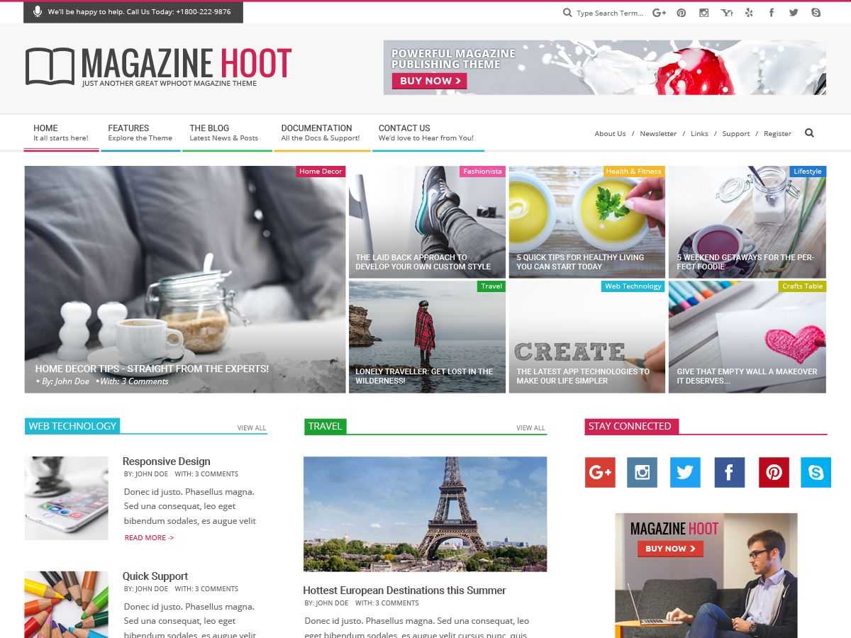 Magazine Hoot - Tema WordPress Magazine Hoot