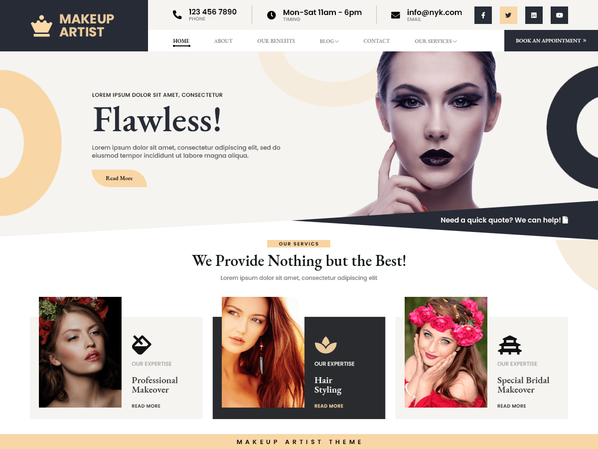 Makeup Artist - Tema WordPress Makeup Artist