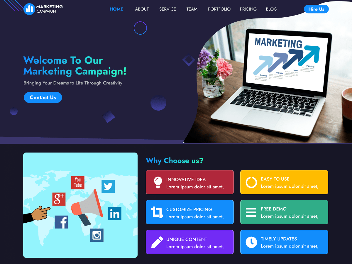 Marketing Campaigns - Tema WordPress Marketing Campaigns