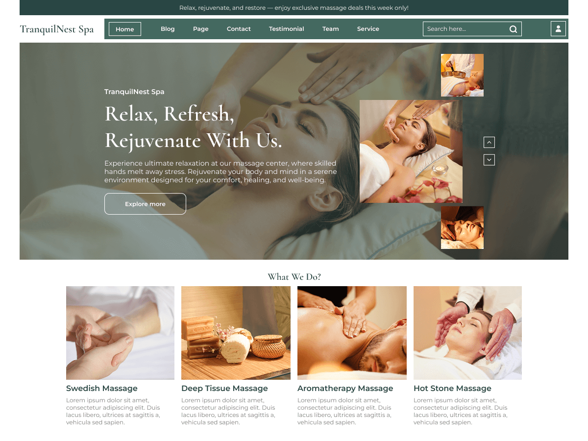Massage Wellness Retreat - Tema WordPress Massage Wellness Retreat