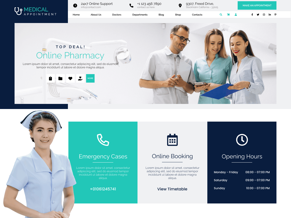 Medical Appointment - Tema WordPress Medical Appointment