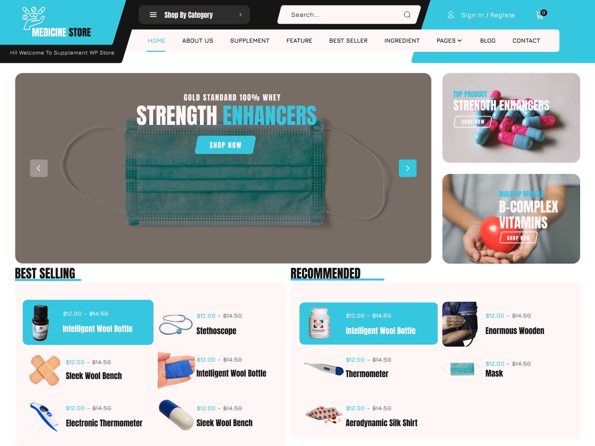 Medicine Shop - Tema WordPress Medicine Shop