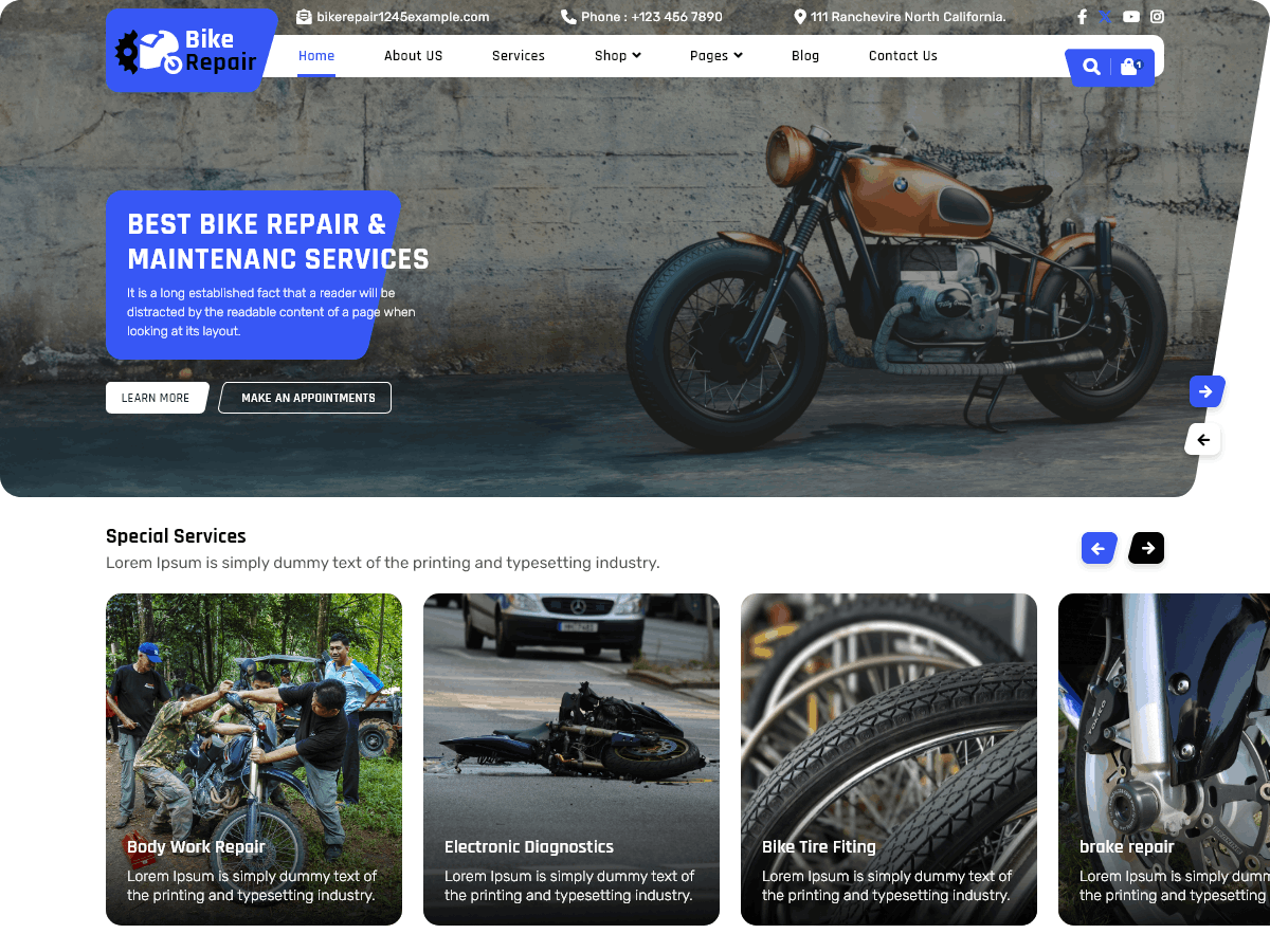 Motorcycle Repair - Tema WordPress Motorcycle Repair