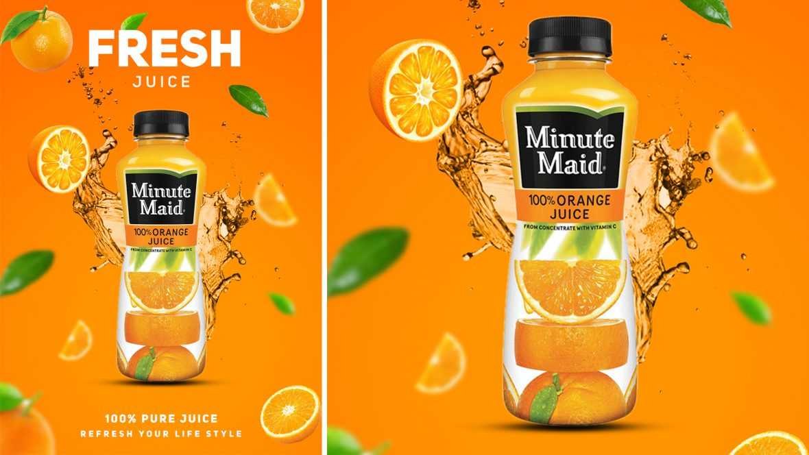 100% Natural Juice Advertising .PSD Design