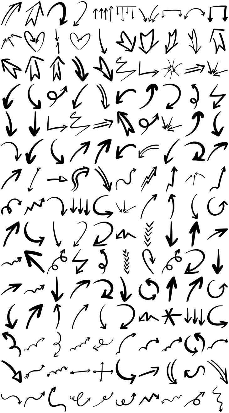 150 Hand-Drawn Arrows