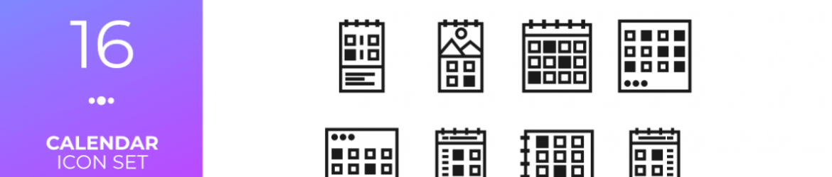 16 Calendar Icon Set (SVG)