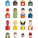 16 Flat Super Heroes Icons