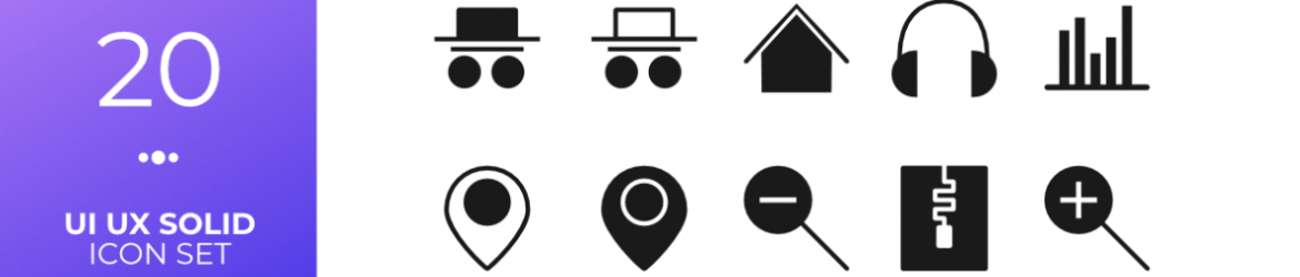 20 UI UX Solid Icon Set (SVG)