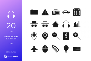 20 UI UX Solid Icon Set (SVG)