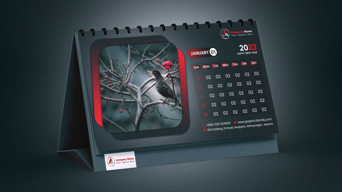 2023 Black Calendar Design
