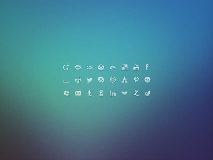 24 Social Network Glyph Icons
