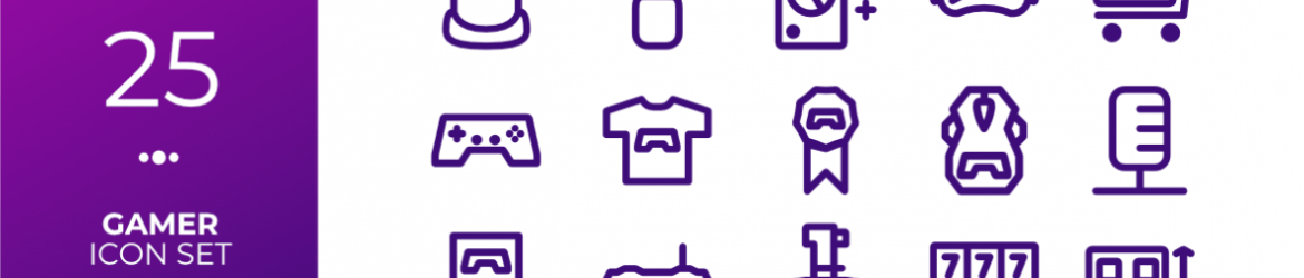 25 Free Gamer Icon Set (AI)