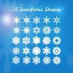 25 Snowflakes Shapes PSD