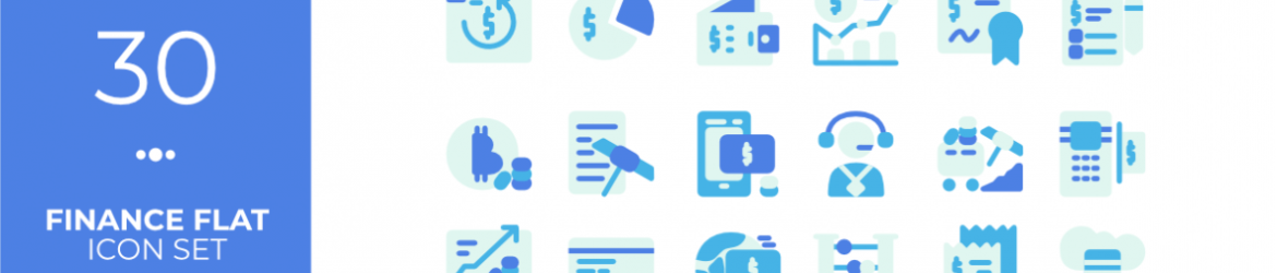 30 Free Finance Flat Style Icon Set (AI)