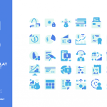 30 Free Finance Flat Style Icon Set (AI)