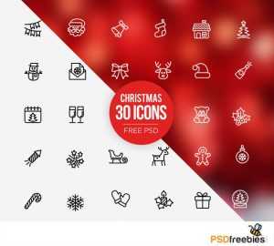 30 Free PSD Christmas Icons