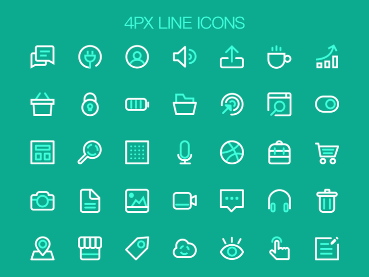 35 Line Icons Free PSD