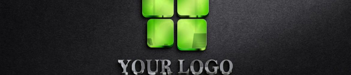 3D Colorful Reflective Glass Logo Mockup 3D Colorful Reflective Glass Logo Mockup