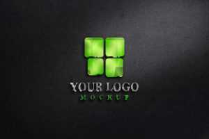 3D Colorful Reflective Glass Logo Mockup
