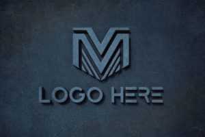 3D Editable Logo Mockup on Cement wall