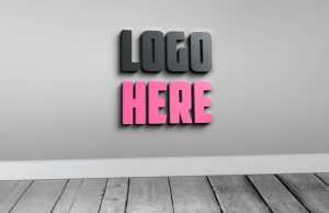 3D Free Photoshop Logo Mockup
